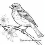 Baltimore Oriole and Orange Tree Coloring Page 4