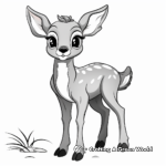 Bambi inspired Cartoon Fawn Coloring Pages 2