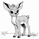 Bambi inspired Cartoon Fawn Coloring Pages 4