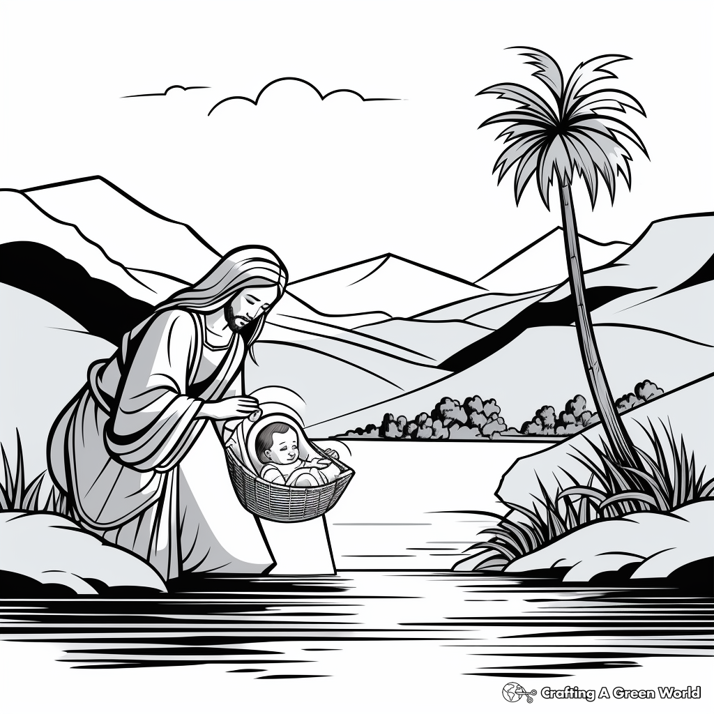 Baptism in the Jordan River Coloring Pages 3