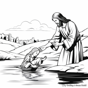 Baptism in the Jordan River Coloring Pages 4