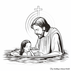 Baptism of Jesus Christ Coloring Pages 1