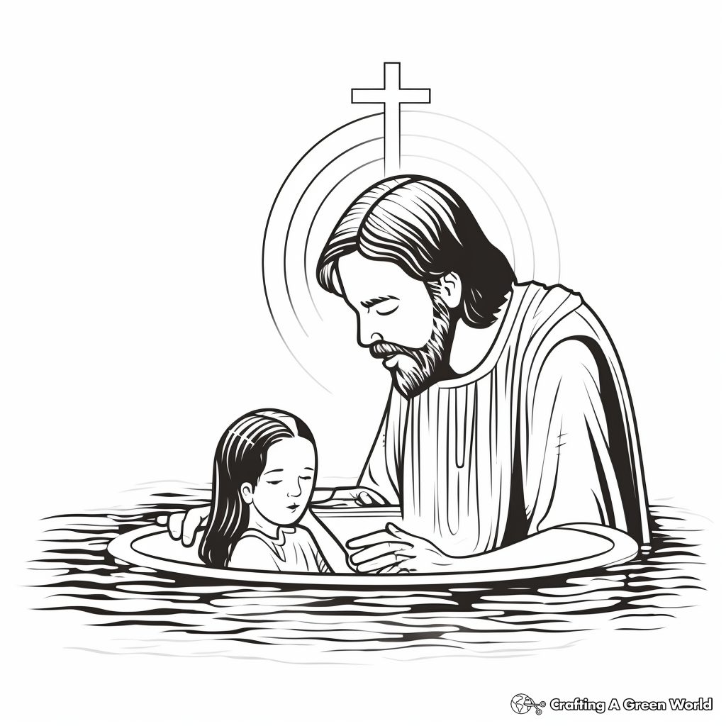 Baptism of Jesus Christ Coloring Pages 1