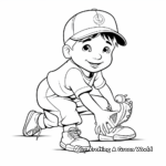 Baseball Training Coloring Pages for Children 2