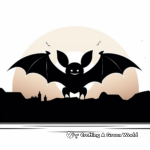 Bat Silhouette Against Sunset Coloring Pages 1