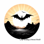 Bat Silhouette Against Sunset Coloring Pages 2