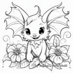 Bats and Flowers Adult Coloring Page 3