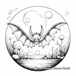 Bats and Full Moon Coloring Pages 1