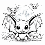 Bats and Full Moon Coloring Pages 3