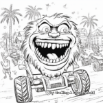 Beach Party Monster Truck Bash Coloring Sheets 1
