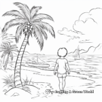 Beach Scenery: Palm Tree Beach Coloring Pages 2