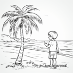 Beach Scenery: Palm Tree Beach Coloring Pages 3