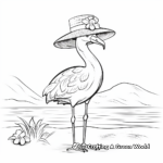 Beach-Themed Flamingo Coloring Pages 4