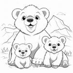 Bear Cubs Playing Together: Kids' Coloring Pages 1