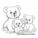 Bear Cubs Playing Together: Kids' Coloring Pages 4
