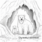 Bear Family in a Cave: Wildlife Scene Coloring Pages 4