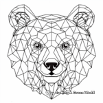 Bear Head Coloring Pages with Honeycomb Background 1