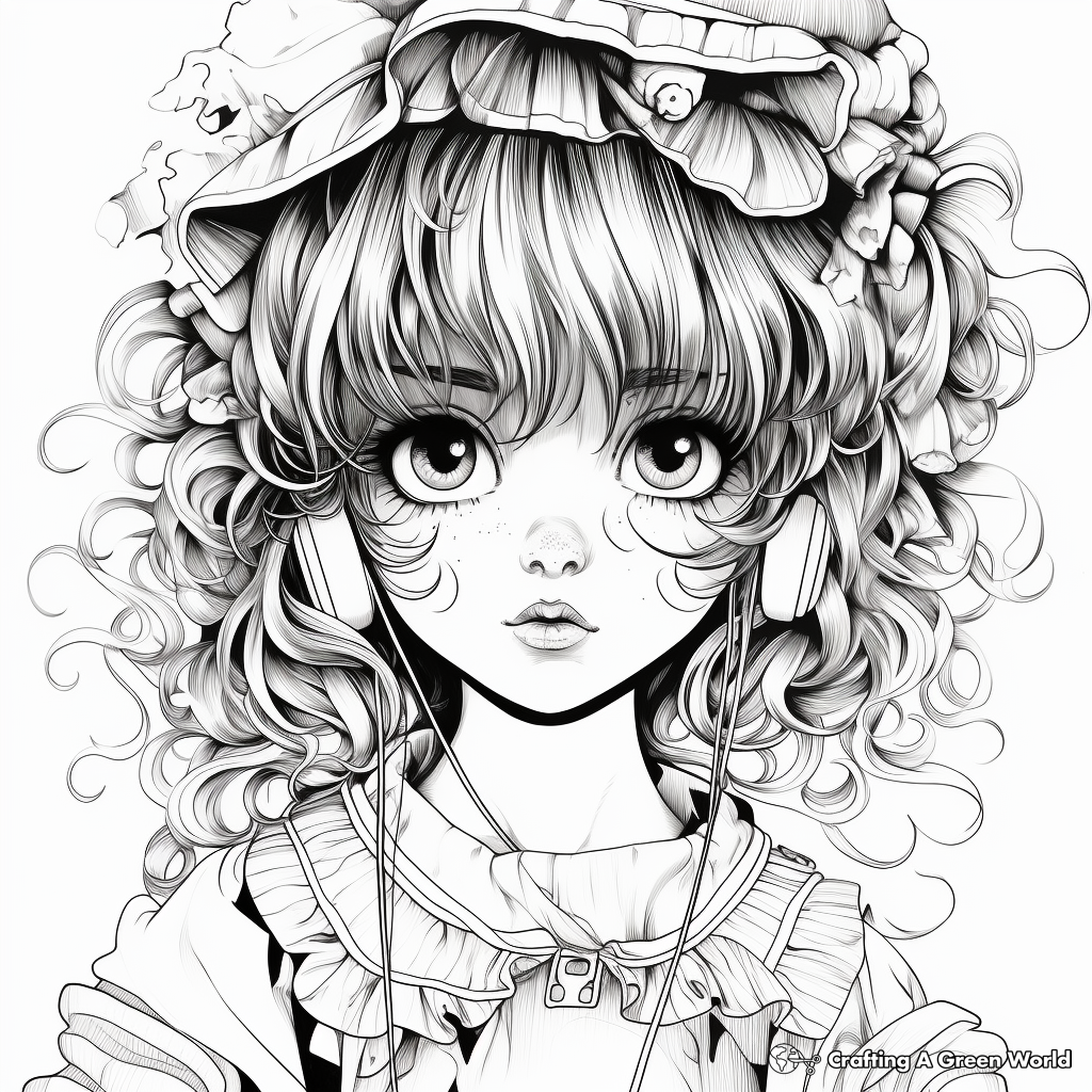 Beautiful Anime Digital Art Coloring Pages 1