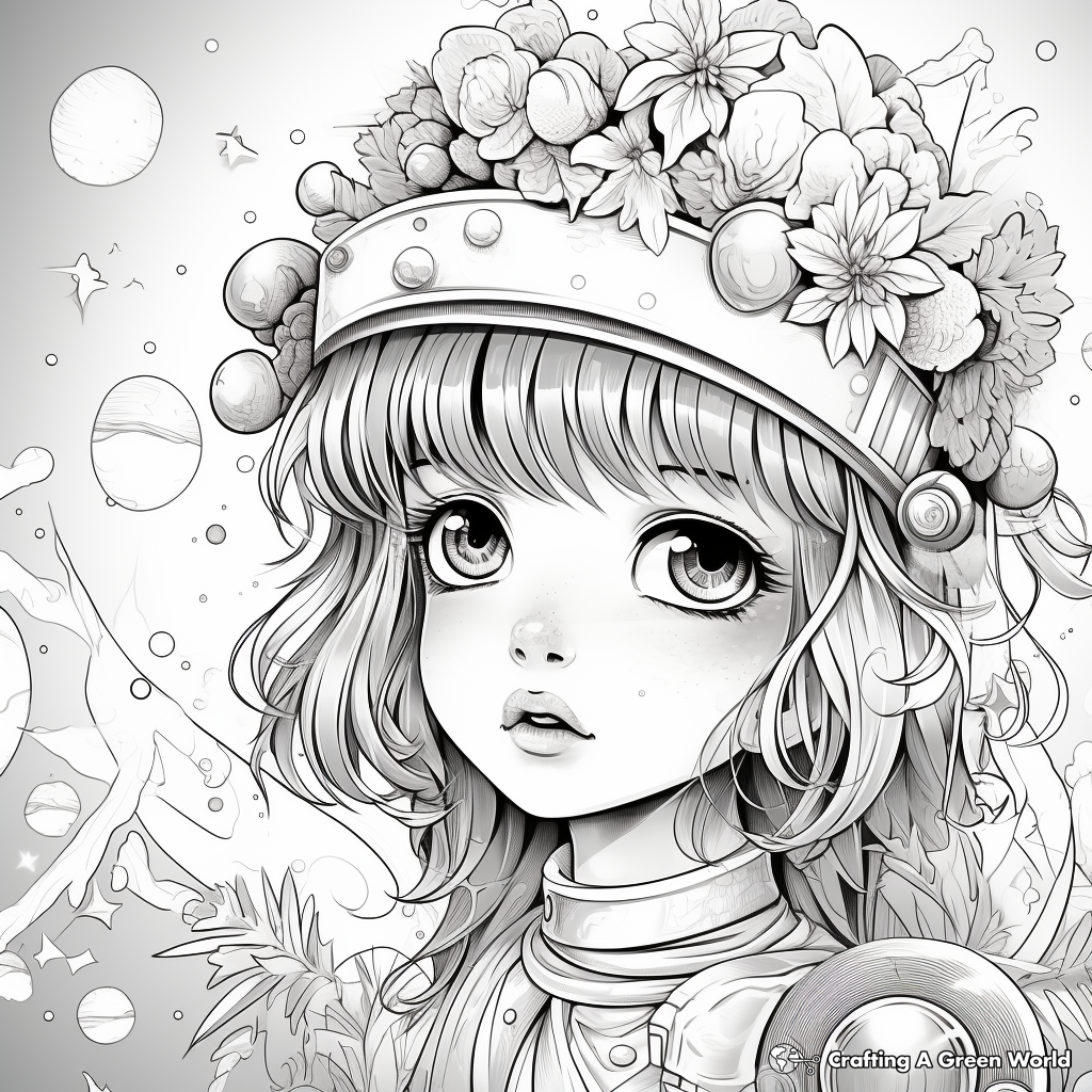 Beautiful Anime Digital Art Coloring Pages 3