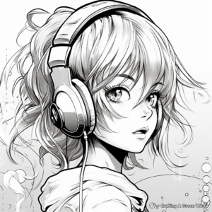 Beautiful Anime Digital Art Coloring Pages 4