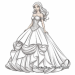 Beautiful Barbie Ball Gown Dress Coloring Pages 4