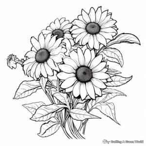 Beautiful Black-eyed Susan Fall Coloring Pages 3