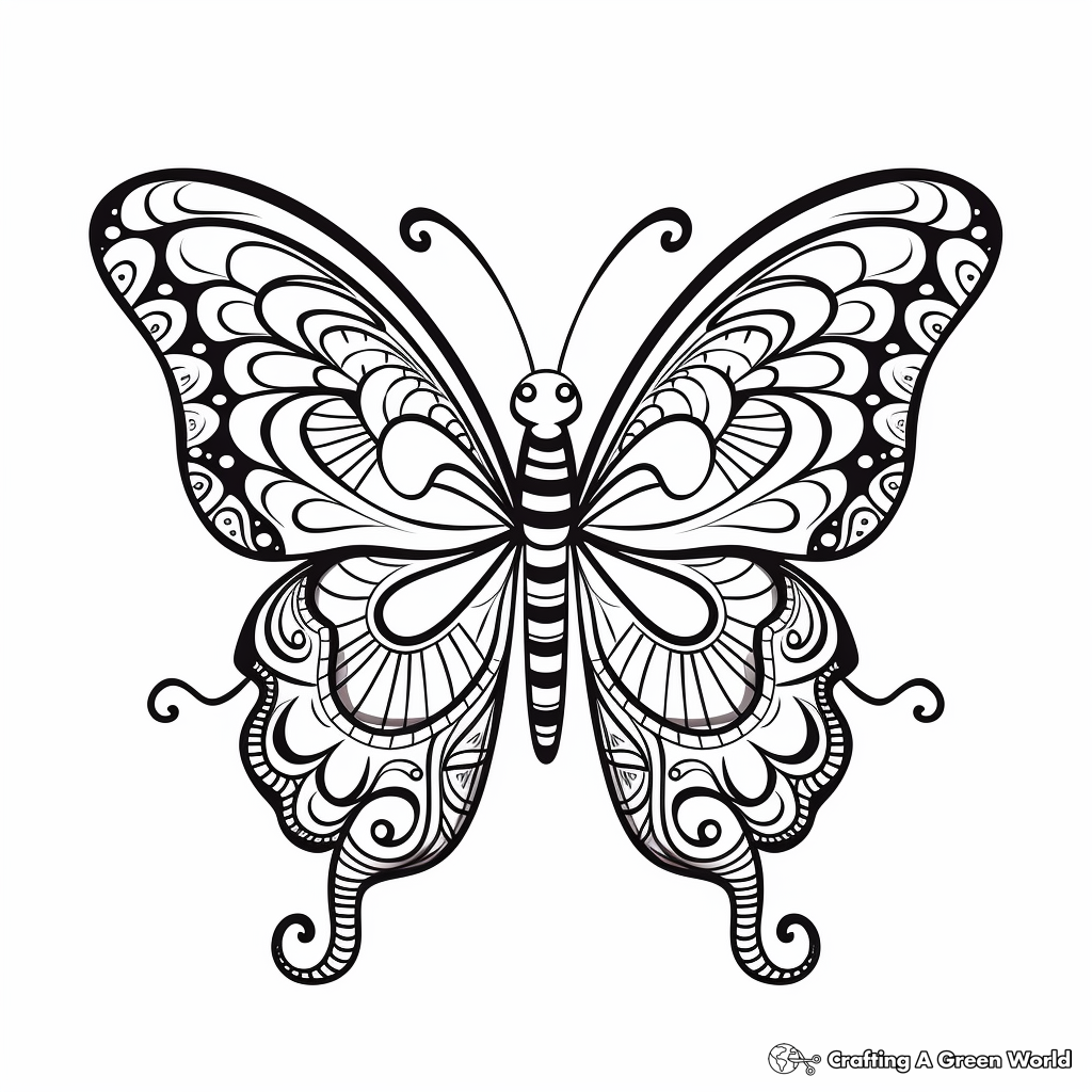 Beautiful Butterfly Coloring Pages for Stress Relief 2