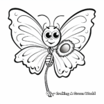 Beautiful Butterfly with Flower Coloring Pages 1