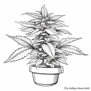 Beautiful Cannabis Plant Coloring Pages 2