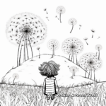 Beautiful Dandelion Field Coloring Pages 1
