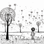 Beautiful Dandelion Field Coloring Pages 2