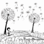 Beautiful Dandelion Field Coloring Pages 3