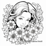 Beautiful Floral Design: Happy Birthday Mom Coloring Pages 1