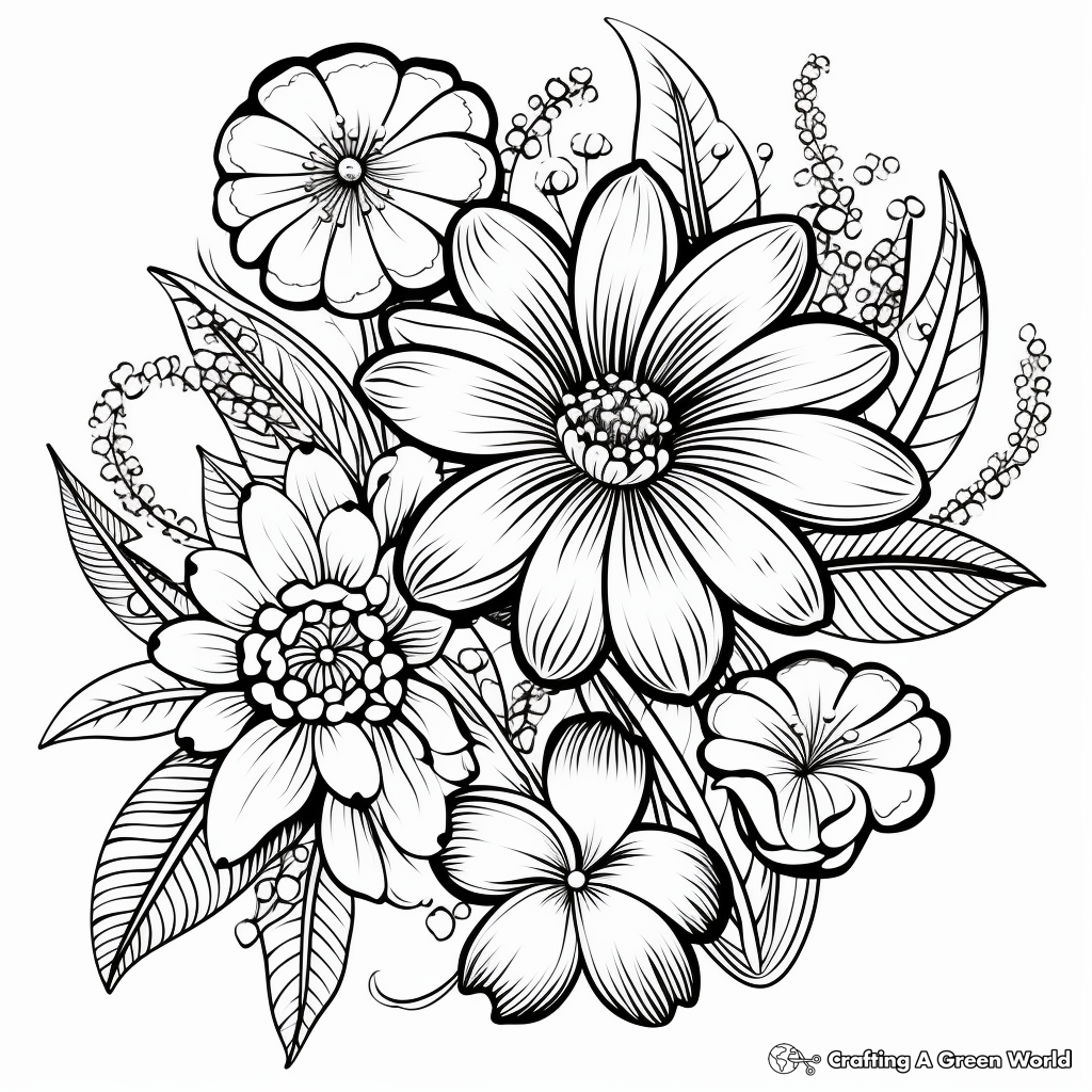 Beautiful Floral Pattern Coloring Pages 1