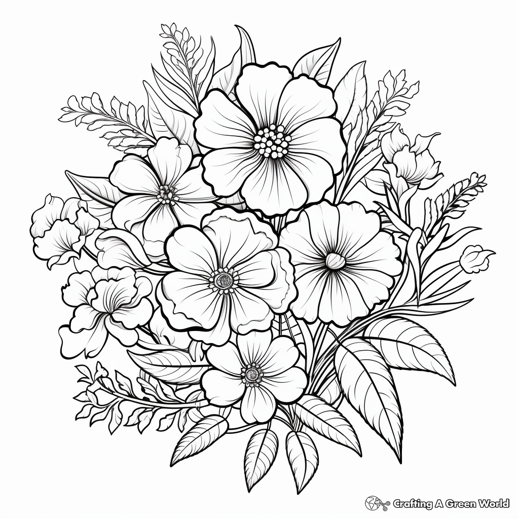 Beautiful Floral Pattern Coloring Pages 3