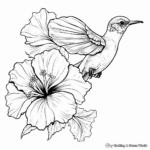 Beautiful Hummingbird and Hibiscus Coloring Pages 3