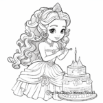 Beautiful Mermaid Princess Cake Coloring Pages 2