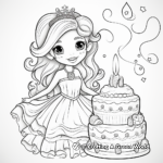 Beautiful Mermaid Princess Cake Coloring Pages 3