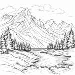 Beautiful Mountain Range Coloring Pages 3