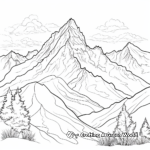 Beautiful Mountain Range Coloring Pages 4