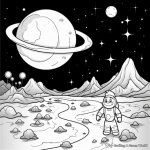 Beautiful Planets Night Sky Coloring Pages 1