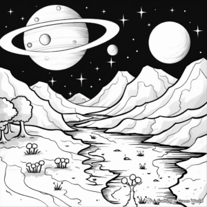 Beautiful Planets Night Sky Coloring Pages 2