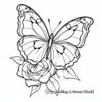 Beautiful Rose and Butterfly Coloring Pages 4