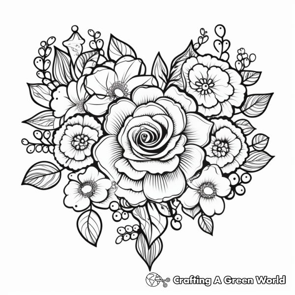 Flowers And Hearts Coloring Pages - Free & Printable!