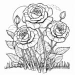 Beautiful Rose Garden Coloring Pages for Adults 4