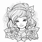 Beautiful Rose Love Coloring Pages 3