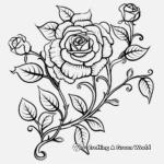 Beautiful Rose Vine Coloring Pages 1