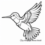 Beautiful Ruby Throated Hummingbird Coloring Pages 1