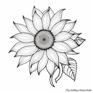 Beautiful Sunflower Coloring Pages 2