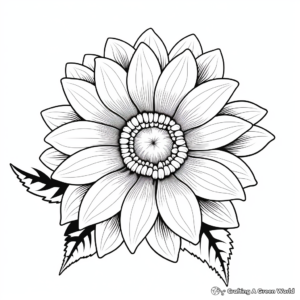 Beautiful Sunflower Coloring Pages 4